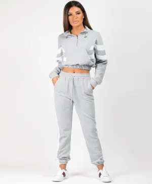 Bold Stripe Contrast Cropped Loungewear Set Bold Stripe Contrast Cropped Loungewear Set