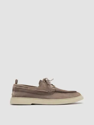 BONES 013 - Grey Suede Boat Shoes