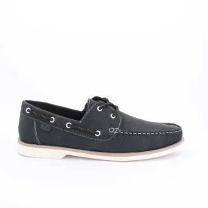 GROZER MENS BOAT SHOES-BLACK
