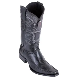Los Altos Boots Mens #76F0605 European Square Toe | Genuine Ring Lizard With Deer Sides Boots | Color Black Los Altos Boots Mens #76F0605 European Square Toe | Genuine Ring Lizard With Deer Sides Boots | Color Black
