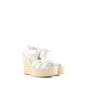 SAINT LAURENT - Sandales compensées Tribute en cuir (T39)